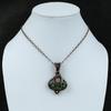 Copper Azurite Malachite Pendant Rainbow Moonstone Pendant Copper Wire Wrapped Pendant Gemstone Jewelry Gift For Her Handmade Copper Jewelry