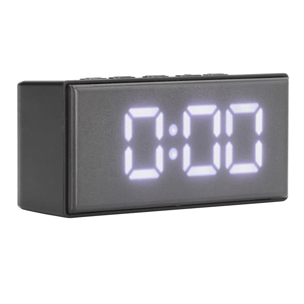 Digital Clock Energy Saving Backlight LED Mirror Digital Display Electronic Alarm Clock for Dormitory Home Bedroom White