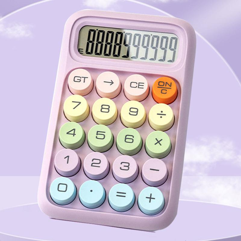 Mekanik Tuşlar Retro Daktilo Hesap Makinesi Kırtasiye Büyük Ekran Vintage Gradyan Renkli Hesap Makinesi Kullanımı Kolay Taşınabilir