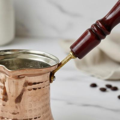 Turkish Coffee Pot Traditional Design Cezve Copper Cezve Rustproof Arabic Ibrik Versatile for Camping