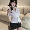Sexy lingerie navy female police hip skirt uniform sexy temptation stewardess cosplay