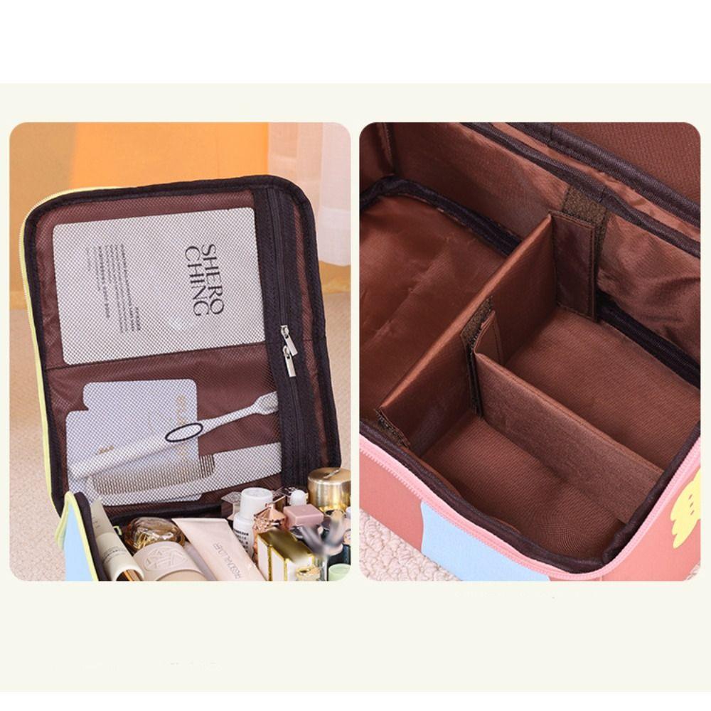 House Shape Cartoon Cosmetic Bag Solid Color Makeup Bags Makeup Organizer Toiletries Bag  Travel