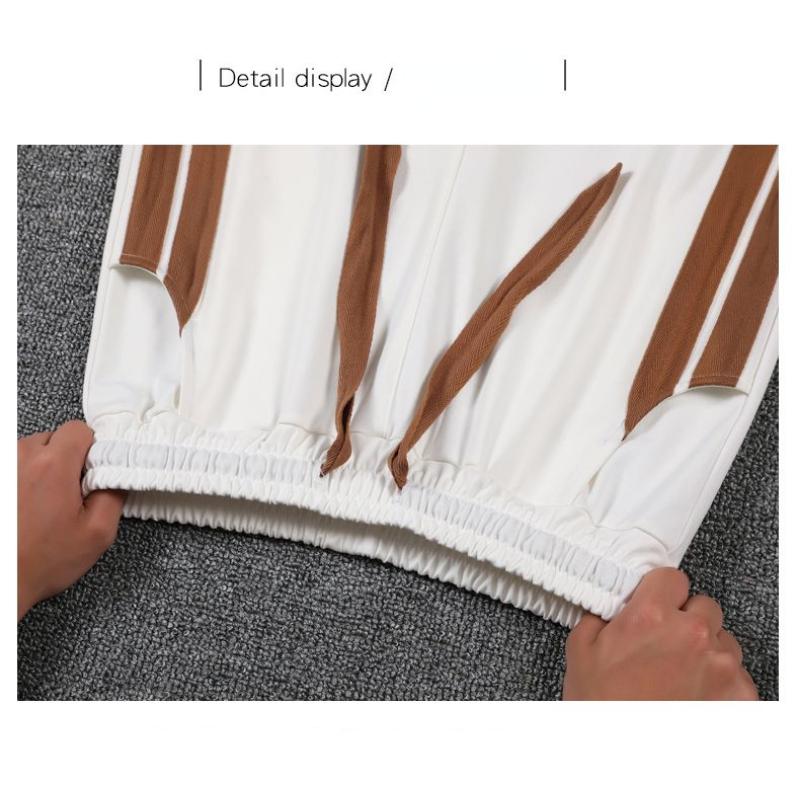 Širokonohé kalhoty Dámské Volný Vysoký Pas Tenké Jarní a Léto Zakryté Rovné Sportovní Ležérní Otevřené devítičtvrteční kalhoty