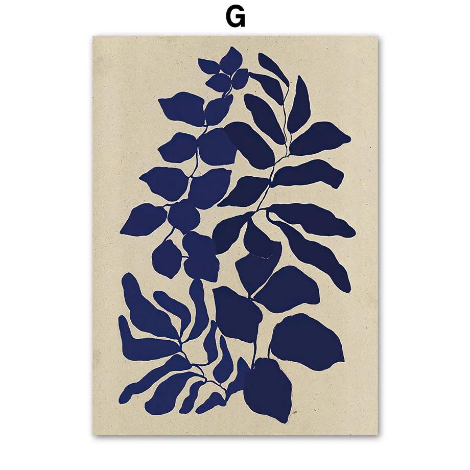 Sofia Lind Striped Pajamas Woman Geometry Leaf Canvas PaintingNordic Poster Wall Art Print  Retro Pictures For Living Room Decor