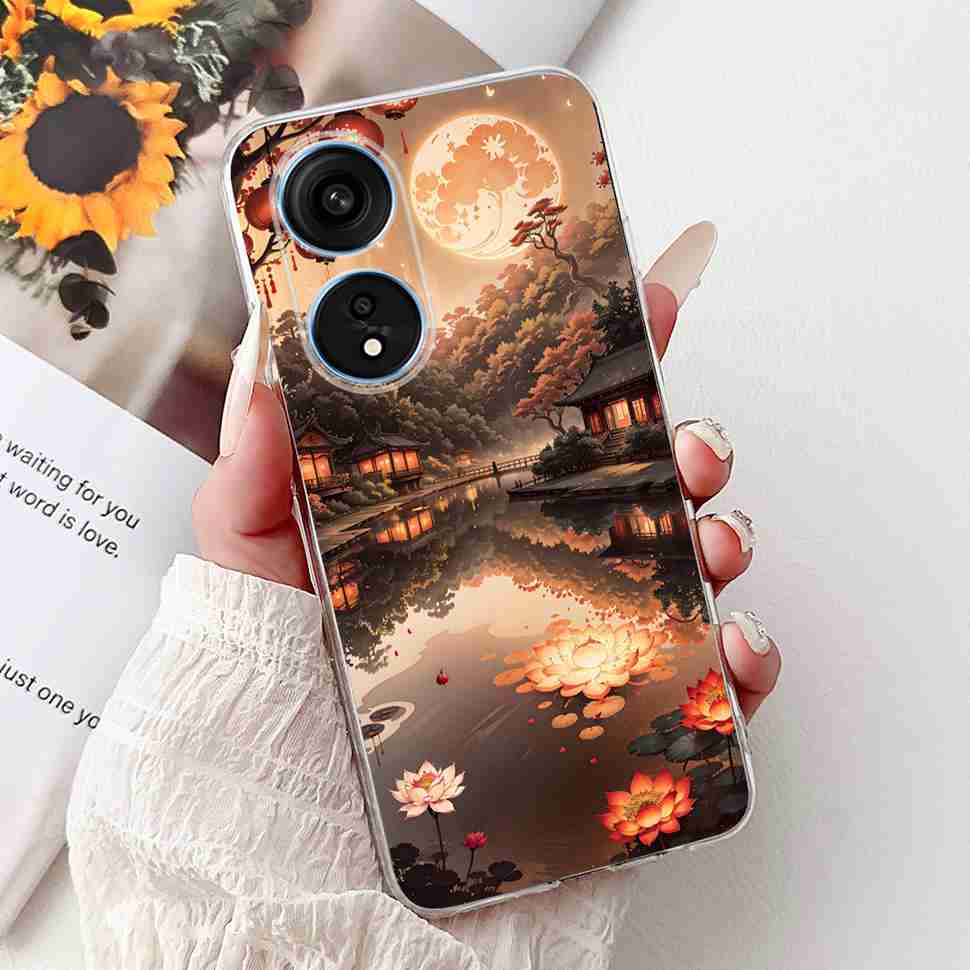 For Oppo A1 Pro 5G 6.7" Case Fashion Flower Painting Soft Silicone TPU Back Cover For Oppo A1 Pro a1 Pro PHQ110 Cases Bumper