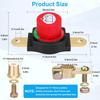 Top Post Battery Disconnect Switch, Positive Heavy Duty 12V 48V Waterproof Master Power Cut Off Isolator, On/Off Battery Switch Brass Terminals
