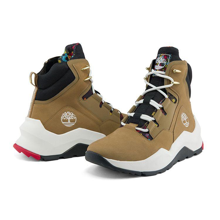 Timberland Madbury Series New Year Edition Leather High-Top Running Shoes Men sneakers Dark-Beige A2PTYW