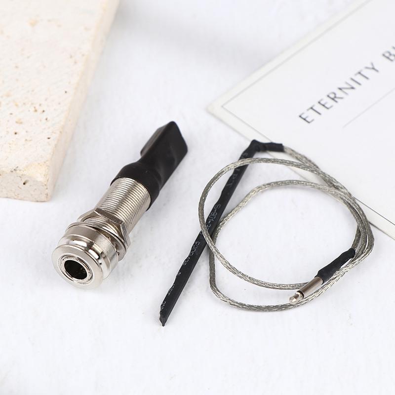 Universal 6.35Mm Pickup Guitar Endpin Preamp Pickup Bridge Saddle Piezo 6.35Mm Jack Socket With Ukulele Cylinder Acoustic Pickup