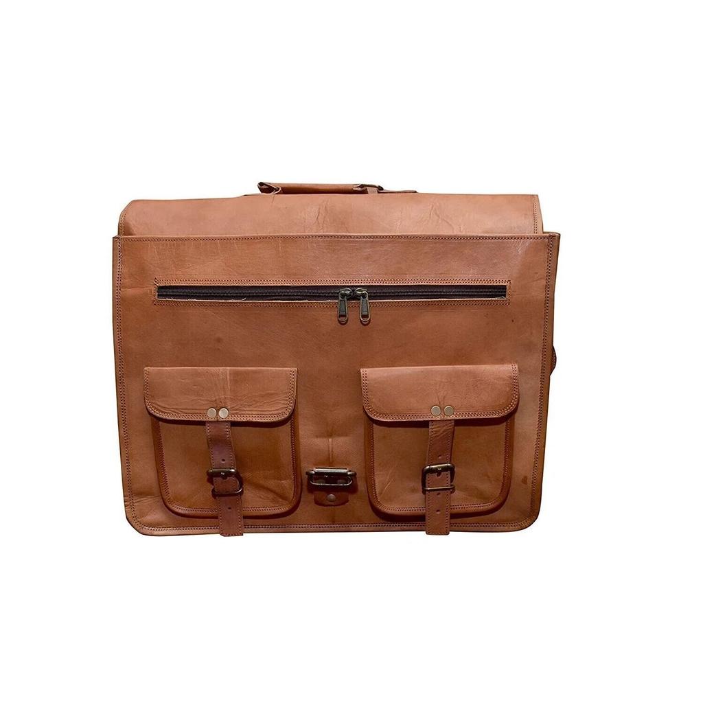 Genuine Vintage Leather Bag Men's Messenger Shoulder Laptop Bag Briefcase