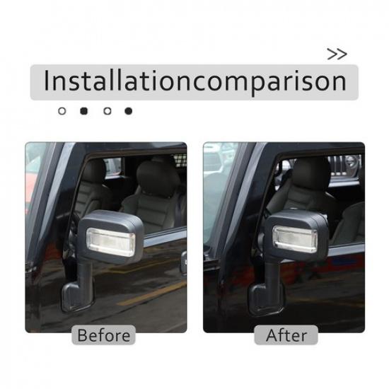 Glänzend schwarze Regenschutzblenden für die Außenspiegel des Hummer H2 (03-2009)