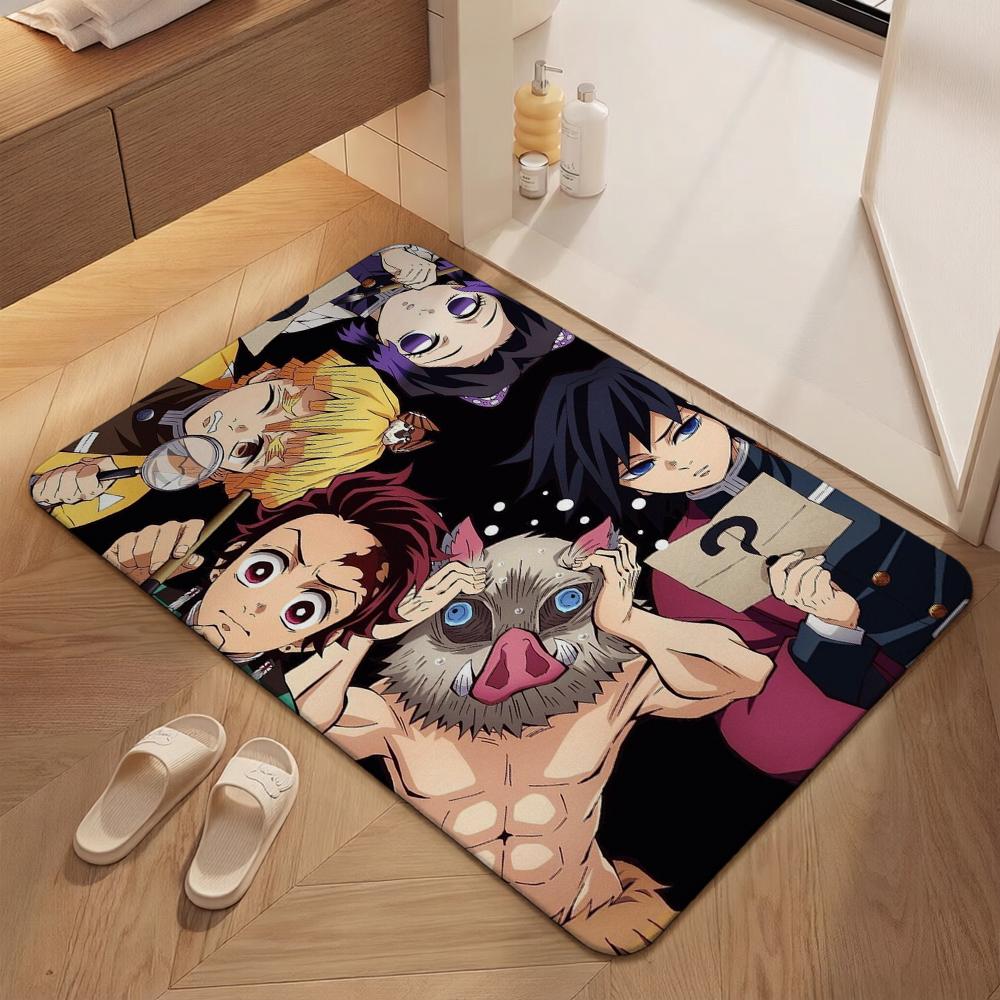 Demon Slayer Character Collection Indoor Rug Thick Nonslip Carpet For Study Reading Area Home Decor Halloween Gift