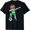 Dabbing Fußballjunge Usbekistan Liebhaber Trikot Usbekische Flagge T-Shirt