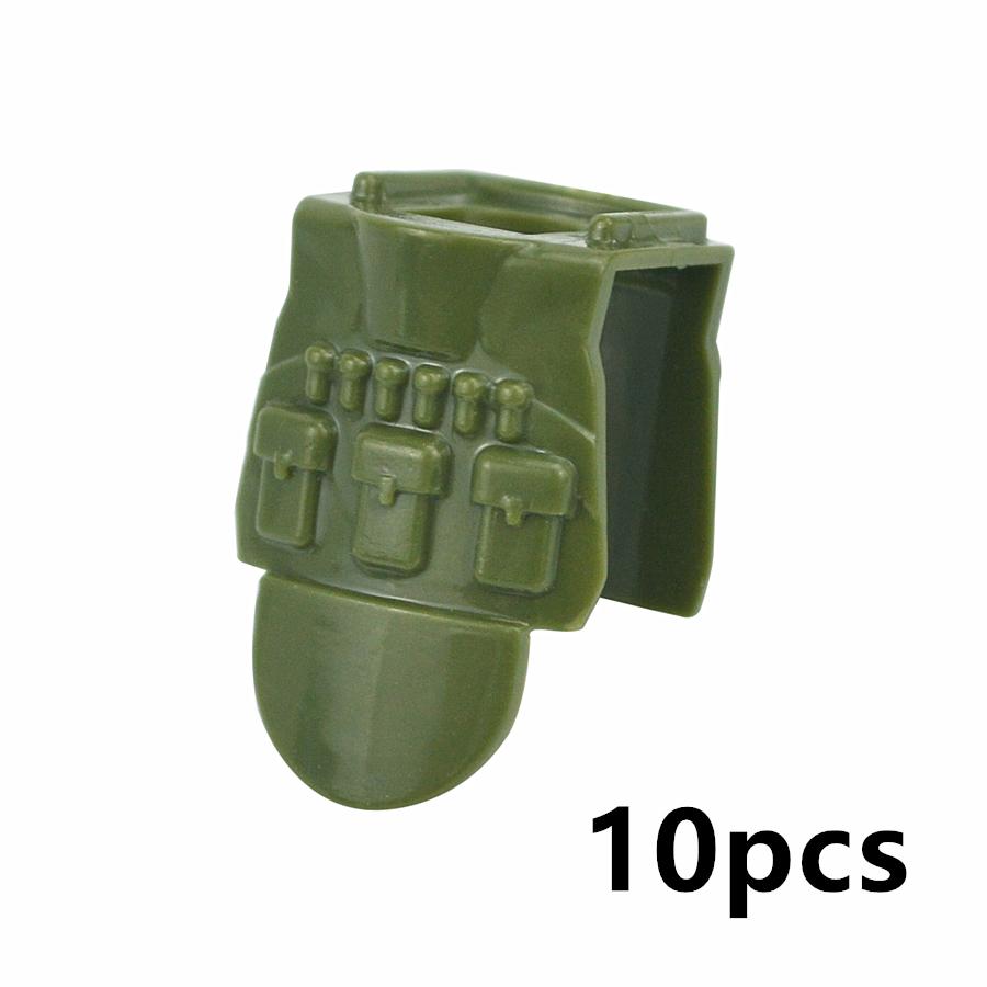 WW2 Militärzubehör Brick City Polizeikräfte Helm Rucksack Schwere Rüstung Weste Baustein Soldatenfiguren Waffe Kinderspielzeug