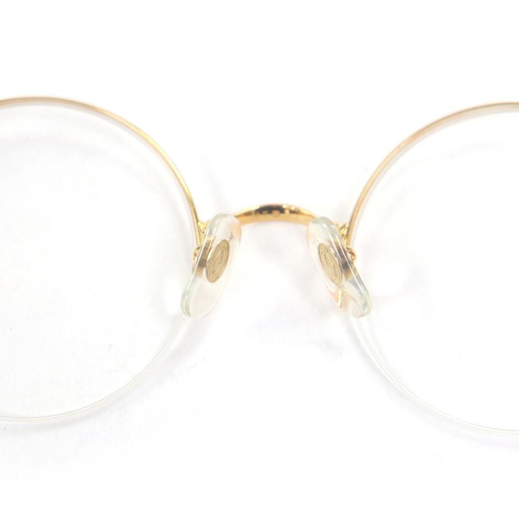 Very Good Cartier Glasses Trinity Half-Rim Round Frame Gold Used