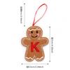 Gingerbread Man Ornaments for Christmas Tree Hanging Decor with Alphabet Letters Festive Holiday Home Decorations Gift