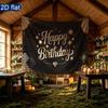 Party Backdrop Happy Birthday Birthday Stars Balloon Black Photo Booth Background Front Door Decor
