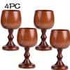 Handmade natural wooden classical wine glasses Eco-friendly round wine and tea cup Solid wood goblet Beverage utensils