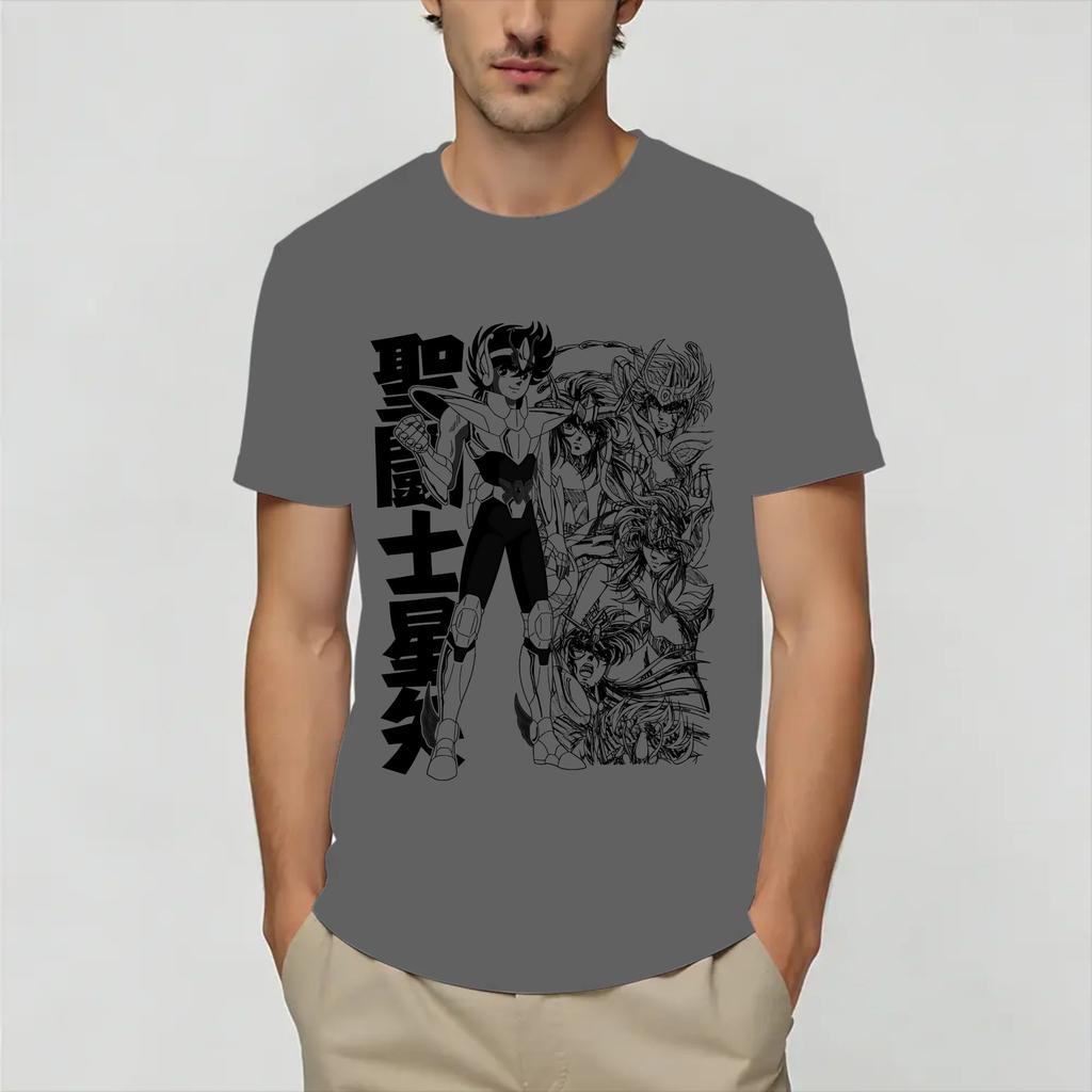 Ikki Saint Seiyas T Shirts Unisex Pure Cotton Vintage TShirts Round Collar Tees Short Sleeve Tops Plus Size