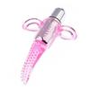 Tongue Shaped Finger Vibe Waterproof Finger Stimulator Mini Battery Operated Vibration Massager Tool with Dots