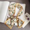 Luxary Brand Design Flower Print Silk Scarf for Women Fashion Hair Headband Foulard Lady Skinny Bag Scarves Neckerchief Tie