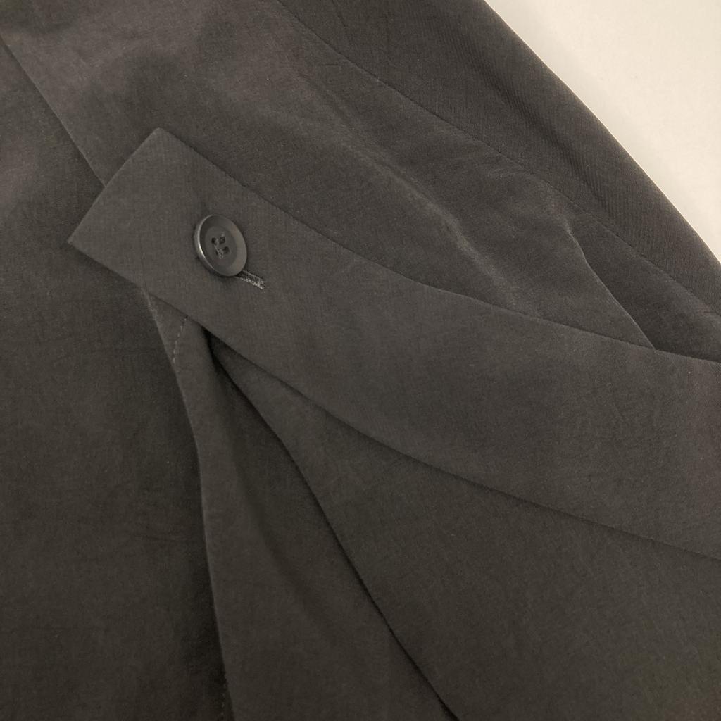 Yohji Yamamoto [Excellent Condition/25% Stainless Steel] Collections FP-D66-500 TA/PE CREPE DE CHINE HOODED DRESS Dress 2 blackUsed