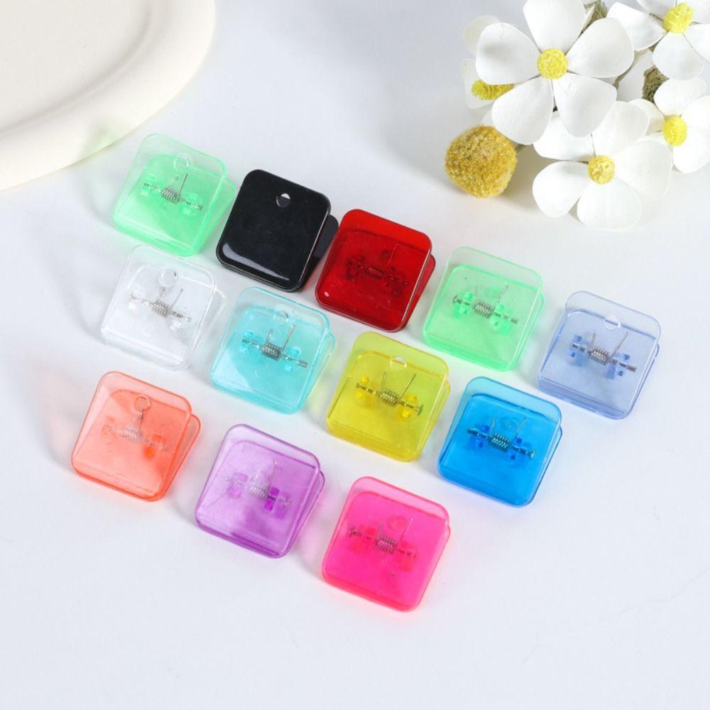 10pcs Square Letter Paper Clip Acrylic Document Folder Reusable Ticket Holder Students