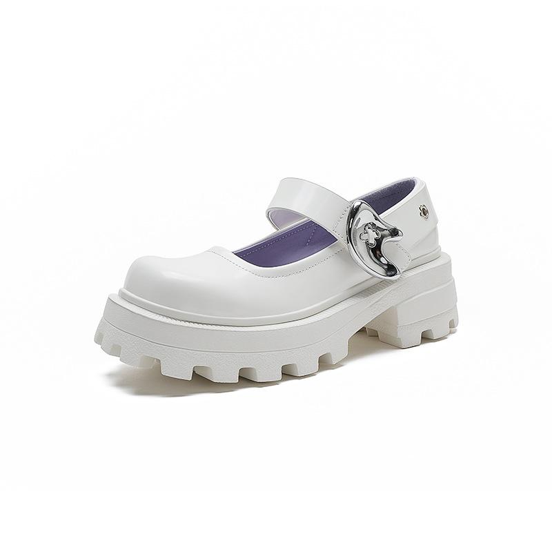 Thick-Soled Mary Jane Shoes Women S 2022 Newest Japanese Style Single Shoes Women S Retro Loafers Genuine Leather Ladies Pumps 35