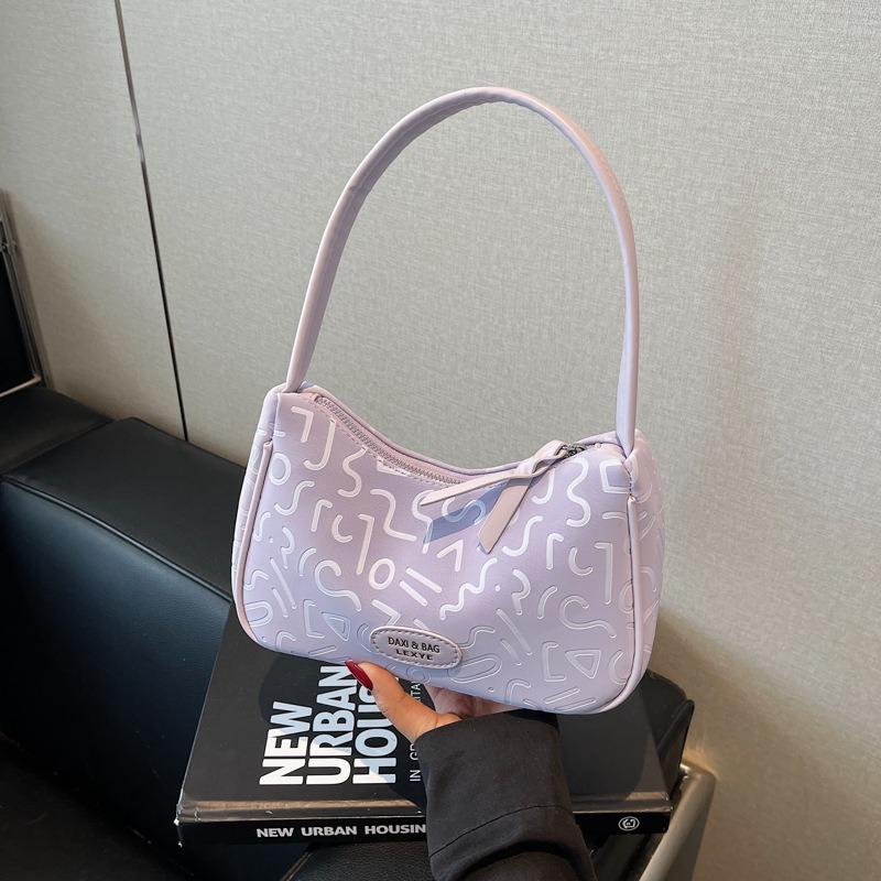 

Women s bag high-end dumpling bag tote bag spring large-capacity fashion printing single shoulder hand bag фіолетовий