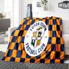 Luton Town Crest Flannel Blanket, Soft Polyester, Modern Design, All-Season for Camping, Travel, Gifts for holidays or birthdays