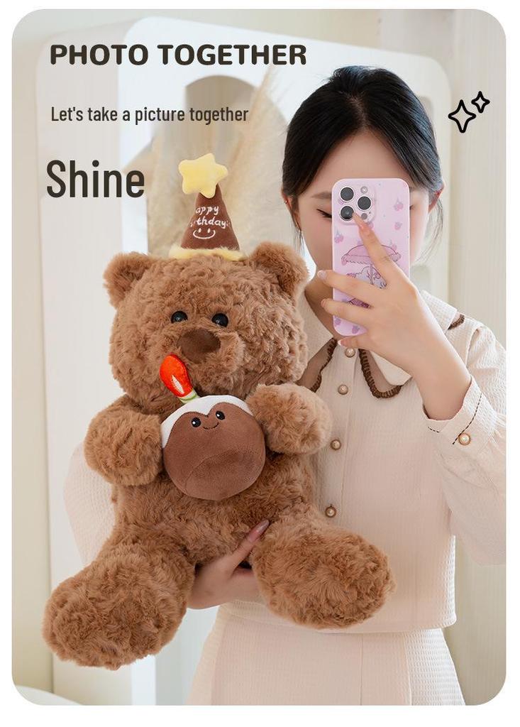 Adorable Cake Teddy Bear Plush Toy for Kids – Comforting Companion Doll