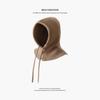 Fisherman knitted hat children autumn and winter plush retro wool hat warm ear protection big head circumference cold hat men's headgear hat
