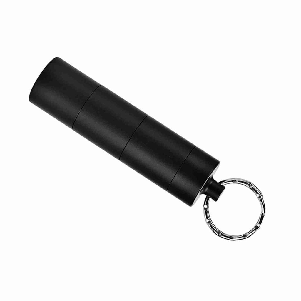Waterproof Aluminum Alloy   Bottle Medicine Container Holder for Outdoor Survival(Black)