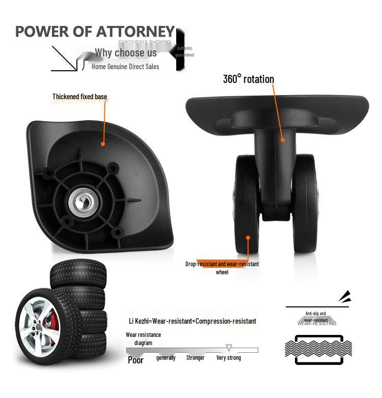 Universell hjulreparationssats för vagnar och resväskor med lösenord