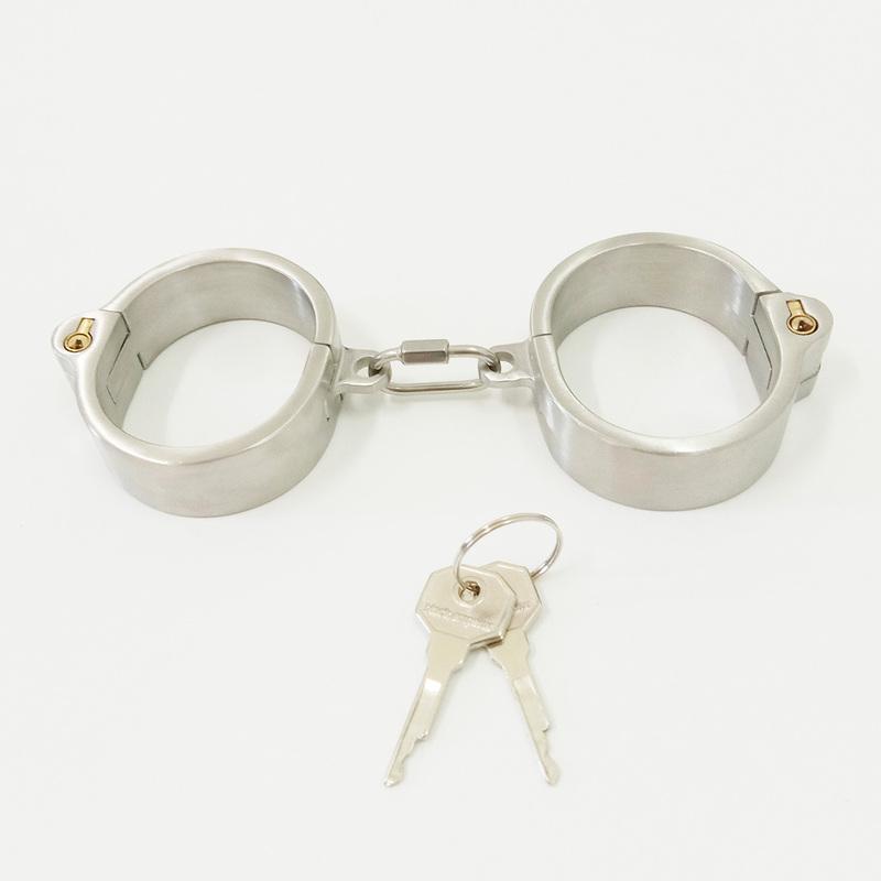 Ograniczniki ze stali nierdzewnej BDSM Bondage metalowy kołnierz ortopedyczny ręczne mankiety na kostkach zestaw łańcuszek odpinany zabawy dla dorosłych zabawki erotyczne dla par