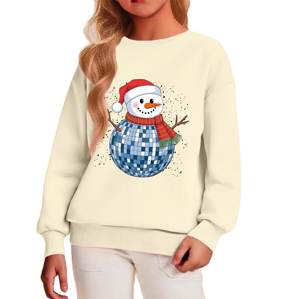 Felpa casual da bambino a girocollo stampata a maniche lunghe con cappuccio