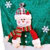 Santa Figure Fabric Chair Cover Smooth Universals Size for Dining Living Room Christmas Decoration