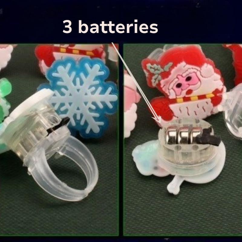 LED Luminous Christmas Ring Snowman Antlers Glow in Dark Finger Light for Xmas Party Children Adult Gift