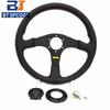 Tuner 14inch 350mm  Car Sports Steering Wheel Real Leather Italy Style JDM Red Line M250402
