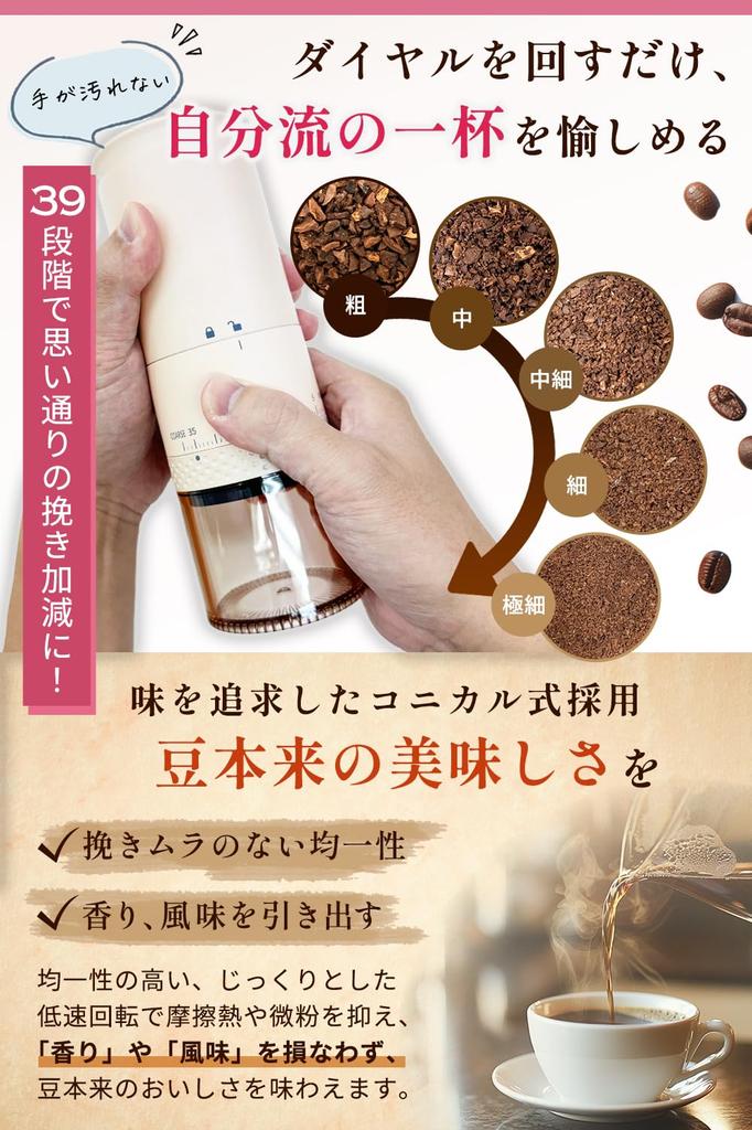 in anan x Barista Leggero Electric Cordless Coffee Conical USB with Touch Panel for Easy Operation and 39 Grind Settings [Featured Supervised]