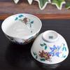 Waza No Kura Pair Rice Bowls - Stylish Japanese Tableware - Kutani Ware Couple's Rice Bowls - Clematis Design - High-Quality Ceramic Tableware - Made