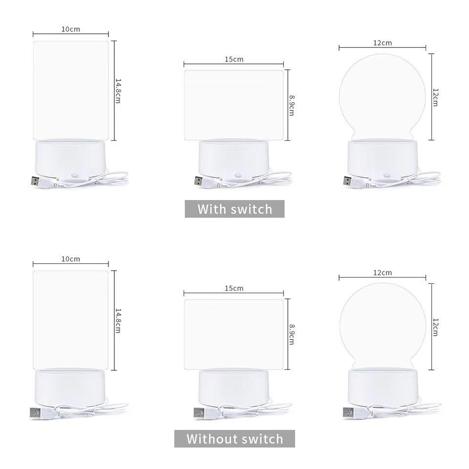 DIY Message Board: 3D Acrylic Erasable Night Light with Luminous Handwriting Feature