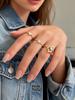 3pcs Set Cubic Zirconia Inlaid Heart Shaped Rings, Suitable For Women's Daily, Party, Date Wear, Stackable, Perfect Gift