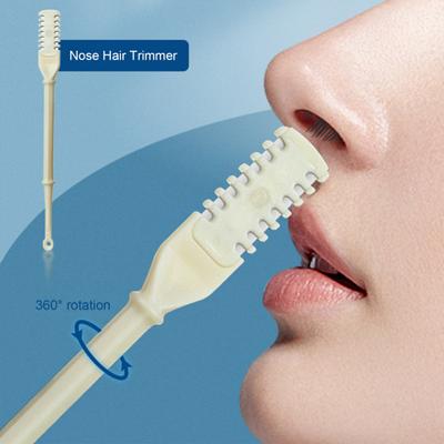 3/12Pcs 2-In-1 Nose Hair Trimmer 360 Degrees Rotating Nose Hair Cutter Double Sided Blades Nose Hair Remover Tool Stainless Steel Manual Nose