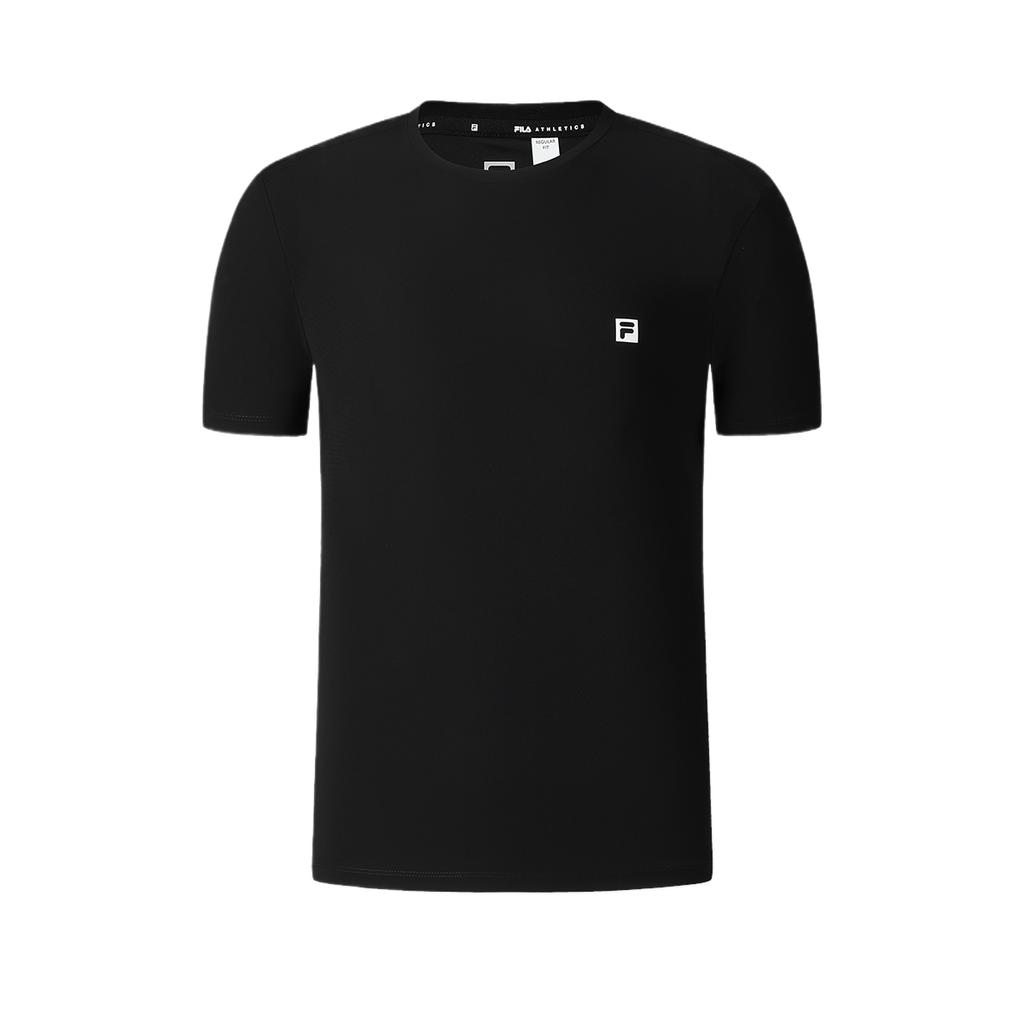 Fila Fitness Fashion Casual Solid Color Short Sleeve T-Shirt Men Tops Deep-Black A11M521127ABK
