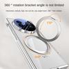 For VIVO X Fold 5 360° Swivel Alloy Bracket Magnetic & Bracket & Ring 3-in-1 Tempered Glass Film Anti-Drop Phone Case