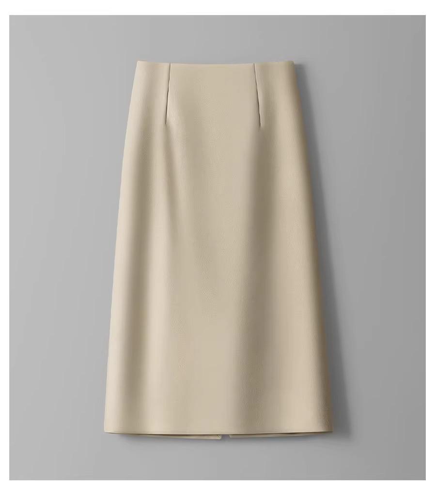 2025 Women's High Waist Slimming Midi Skirt - Spring/Autumn Bodycon with Slit