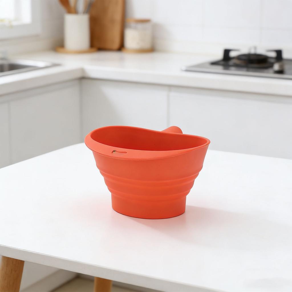 Flour Funnel for Stand Mixer Foldable Wide Opening Mixer Flour Funnel Attachment Silicone Red