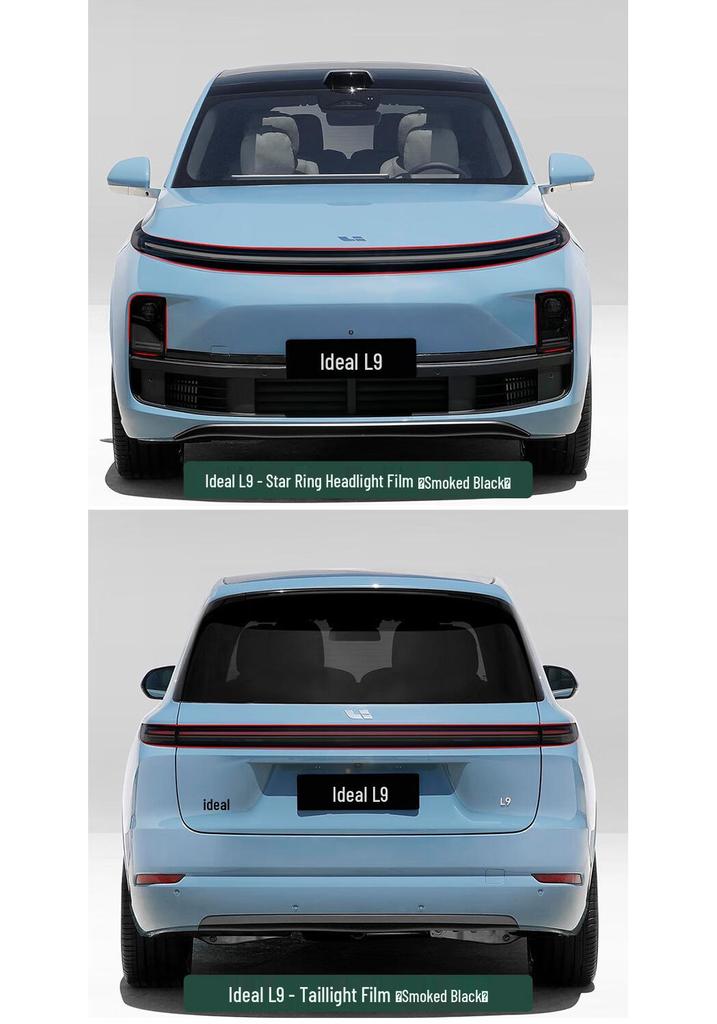Li Auto L7/L8/L9 Headlight & Taillight Smoked Film: Scratch-Resistant, Star Ring Light Color Change.