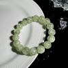 Bracelet en Perles Rondes d'Émeraude de Cristal Vert de Mine Ancienne Naturelle