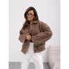 New Women's Fashion Solid Color Pocket-breasted Woolen Coat